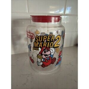 Vintage Super Mario 2 Nintendo Jar 1989 with Lid Collectors Keepsake